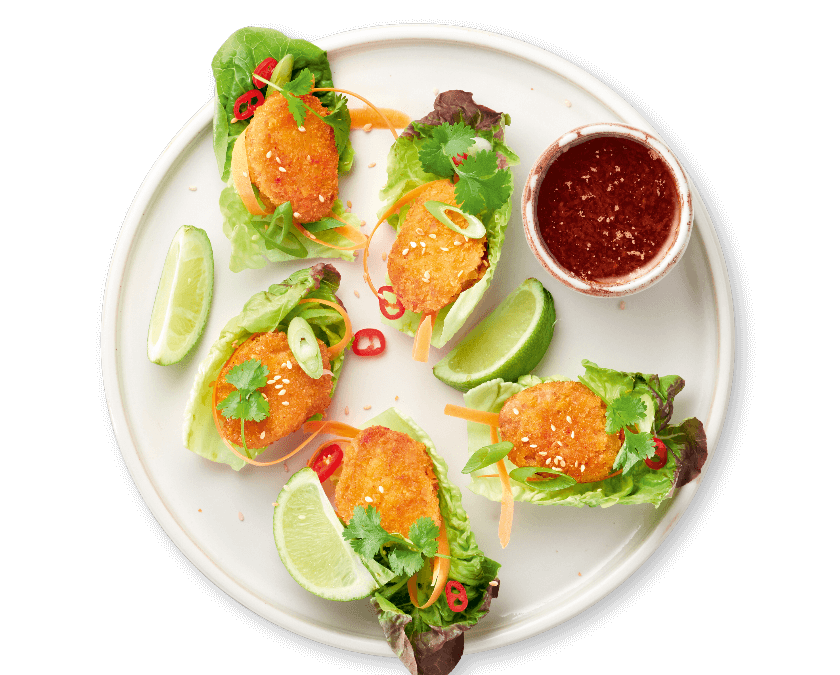 Salade-wraps asiatiques aux nuggets véganes croustillants