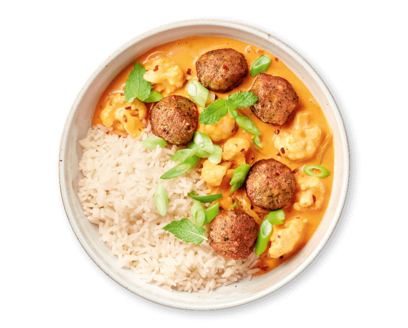 Bloemkoolcurry met falafelballetjes