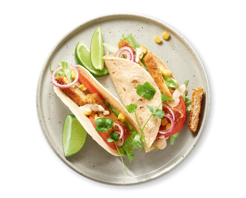 Taco met schnitzel en groenten