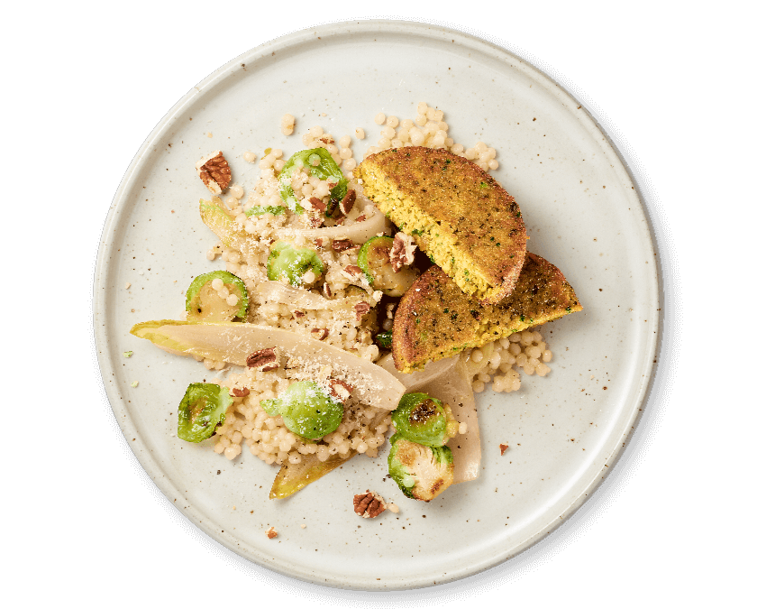 Winterse salade met groenteburger